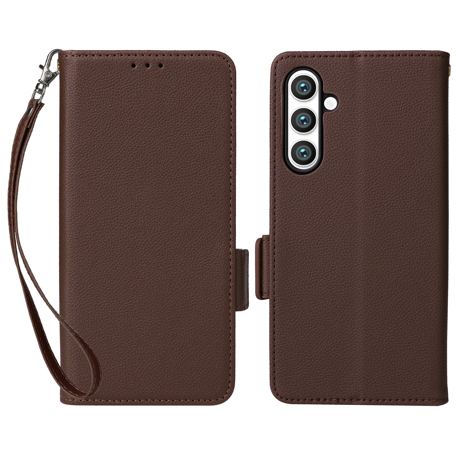 For Samsung Galaxy S23 FE Anti-scratch Litchi Texture PU Leather Case Wallet Stand Phone Cover with Strap For Samsung Galaxy S23 FE Anti-scratch Litchi Texture PU Leather Case Wallet Stand Phone Cover with Strap